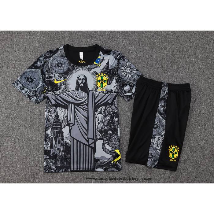 Chandal del Brasil Jesus 24-25 Manga Corta Negro - Pantalon Corto